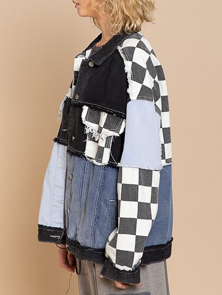 Oversized Multi Checkered Print Jacket | Fearless Race Wear