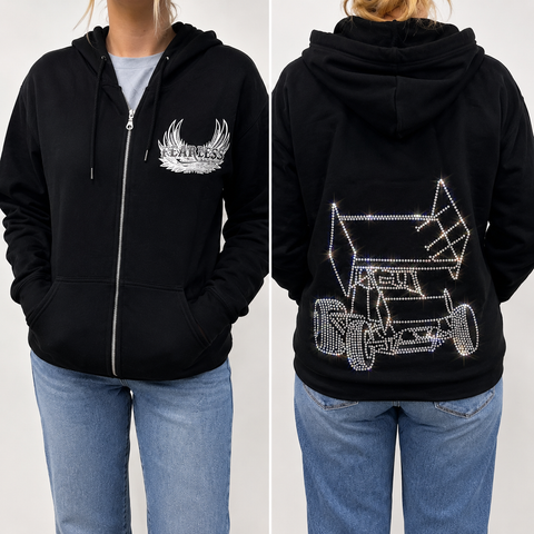 Rhinestone Sprint Car Unisex Zip Ups