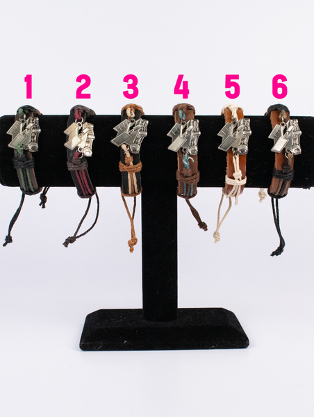 Sprint Leather Bracelet with Color Cording