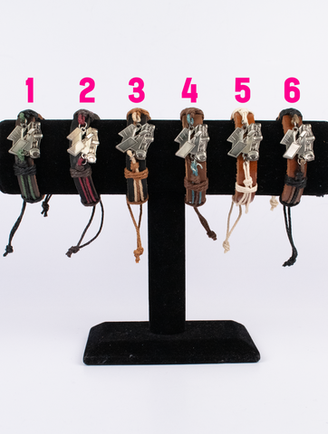 Sprint Leather Bracelet with Color Cording