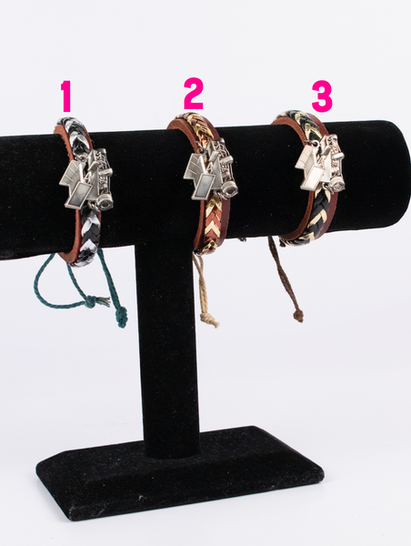 Trackside Leather Wrap Bracelet