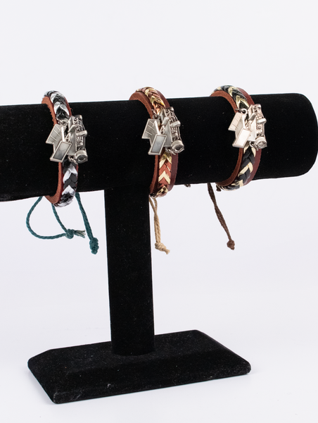 Trackside Leather Wrap Bracelet