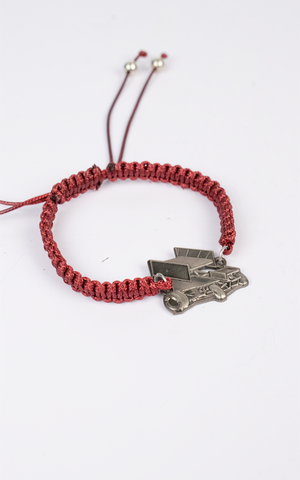 Cherry Flag Macrame Bracelet