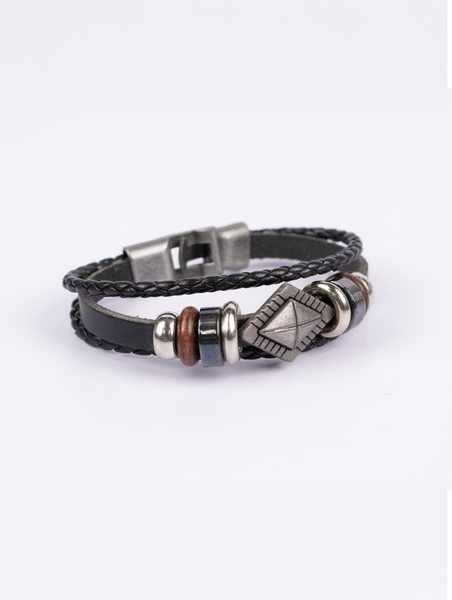 Ridge Point Leather Bracelet