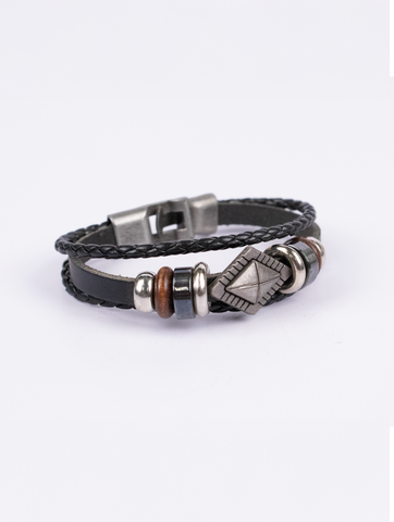 Ridge Point Leather Bracelet