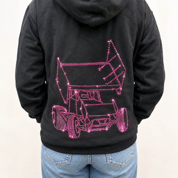 Rhinestone Sprint Car Unisex Zip Ups