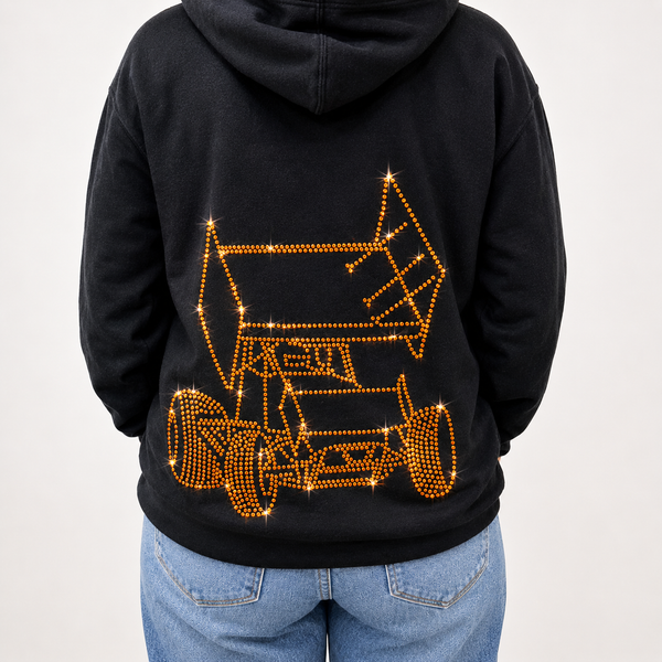 Rhinestone Sprint Car Unisex Zip Ups