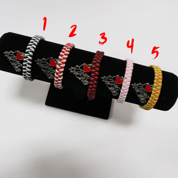 I Love Drag Racing 2-Color Braided Bracelets