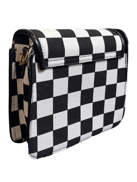 Nima Checkered Faux Leather Handbag