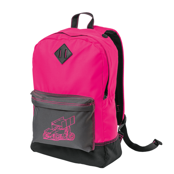  Neon Pink Embroidered Backpack
