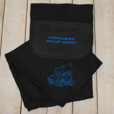 Micro Sprint Winged Embroidered Roll Up Fleece Blanket