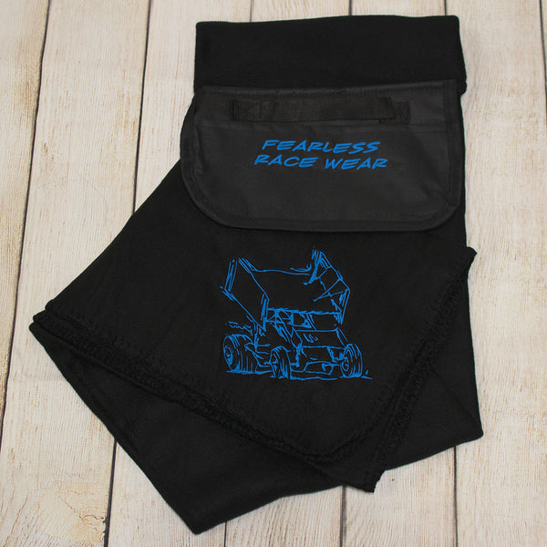 Sprint Car Embroidered Roll Up Fleece Blanket
