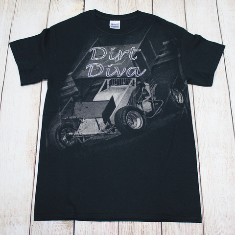 Dirt Diva Rhinestone T's - Sprint, Modified or Late Model Car