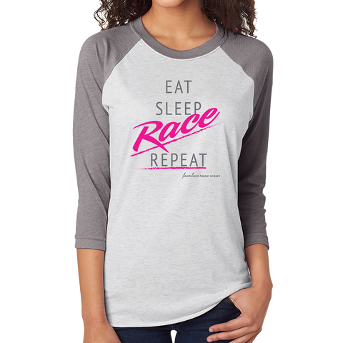 Eat, Sleep, Race, Repeat-BB T's - Pink/Blue