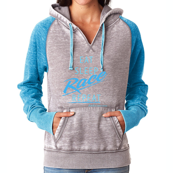 Eat, Sleep, Race, Repeat Blue Hoody