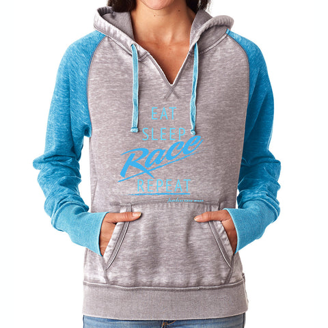 Eat, Sleep, Race, Repeat Blue Hoody