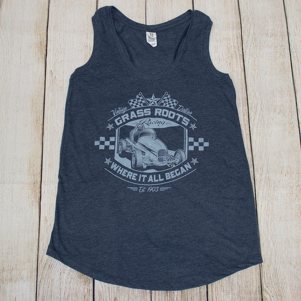 Grass Roots Vintage Sprint Car T's, Tanks & Hoodies - Lt Blue, Lt Purple or Navy prints