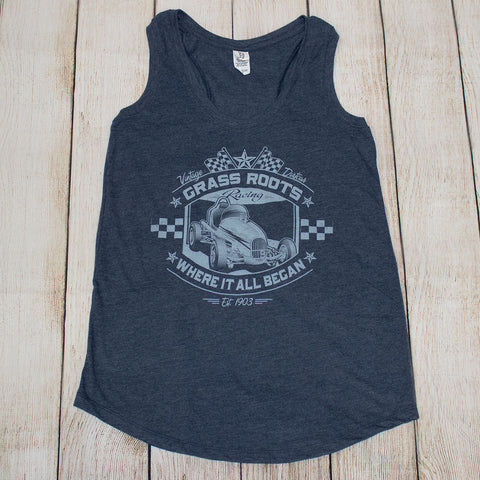 Grass Roots Vintage Sprint Car T's, Tanks & Hoodies - Lt Blue, Lt Purple or Navy prints