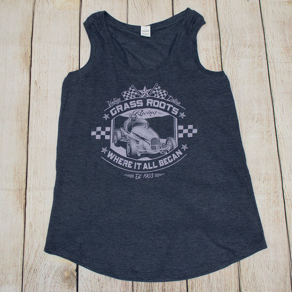 Grass Roots Vintage Sprint Car T's, Tanks & Hoodies - Lt Blue, Lt Purple or Navy prints