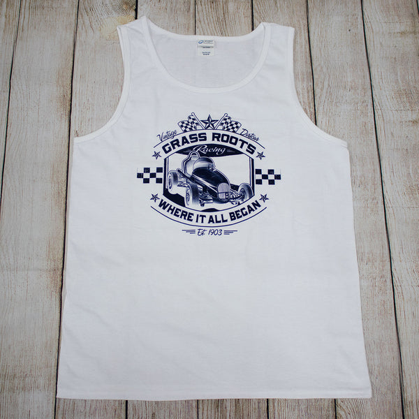 Grass Roots Vintage Sprint Car T's, Tanks & Hoodies - Lt Blue, Lt Purple or Navy prints