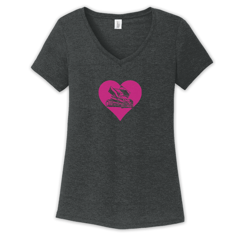 I Love Sprint Cars Ladies V Neck Ts