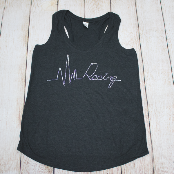 Heartbeat of Racing Rhinestone Tees, Tanks & Zip-ups