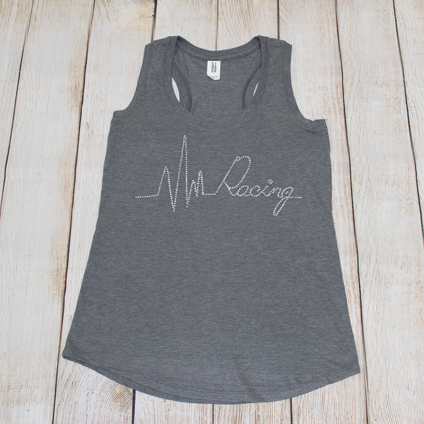 Heartbeat of Racing Rhinestone Tees, Tanks & Zip-ups