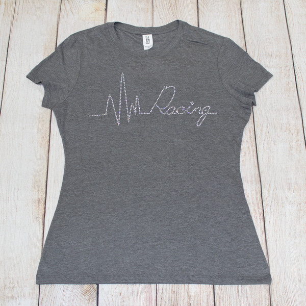 Heartbeat of Racing Rhinestone Tees, Tanks & Zip-ups