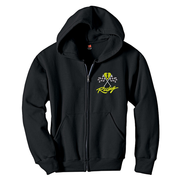 I Love Racing Embroidered Youth Zip-ups w/ Sprint Car Print on Back