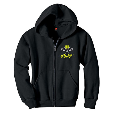 I Love Racing Embroidered Youth Zip-ups w/ Sprint Car Print on Back
