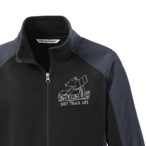 Dirt Track Life Embroidered Ladies & Unisex Fleece Jacket: XS - 4XL - SPRINT CAR!