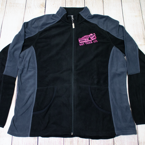 Dirt Track Life Embroidered Ladies Fleece Jacket - LATE MODEL CAR!