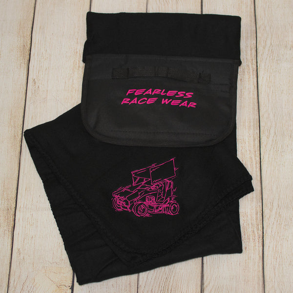 Micro Sprint Winged Embroidered Roll Up Fleece Blanket