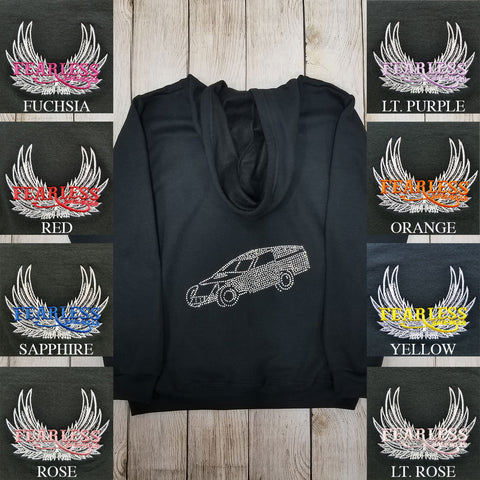 Modified Rhinestone Zip Ups, Black - Unisex Sizes