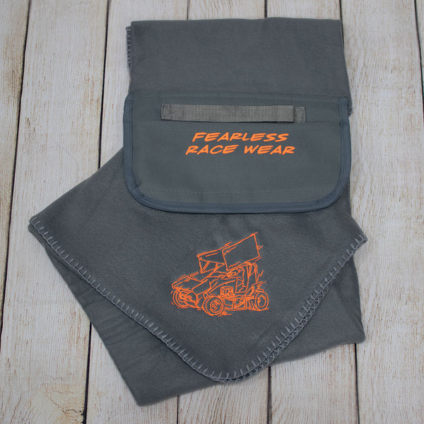 Micro Sprint Winged Embroidered Roll Up Fleece Blanket