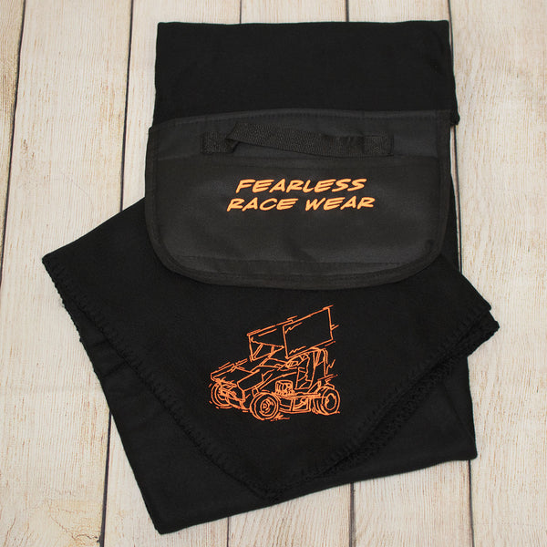 Micro Sprint Winged Embroidered Roll Up Fleece Blanket