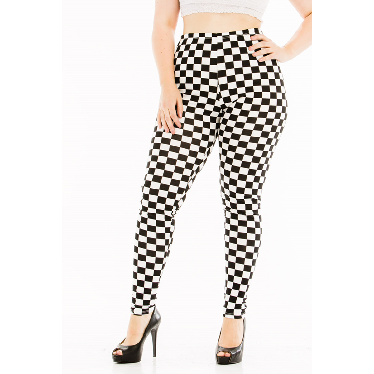 Checkered Leggings - Curvy Sizes | Race Wear