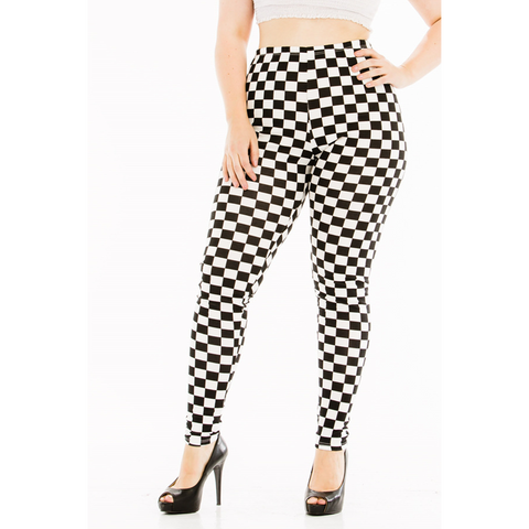 Checkered Leggings - Curvy Sizes