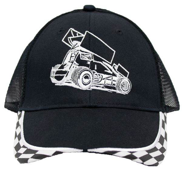 Sprint Car Checkered Bill Hats - 2 Colors