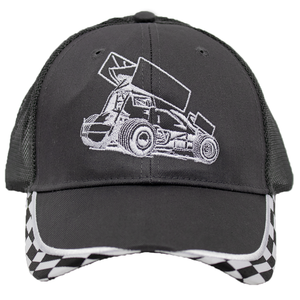 Sprint Car Checkered Bill Hats - 2 Colors