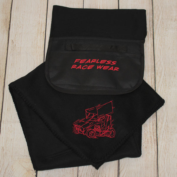 Micro Sprint Winged Embroidered Roll Up Fleece Blanket