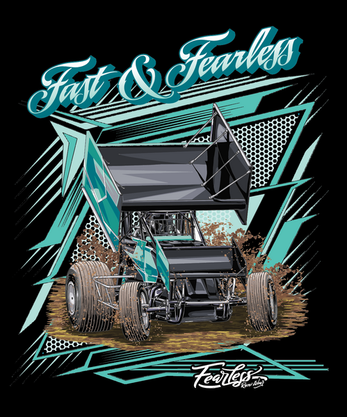 Fearless Teal Sprint Car Hoodie