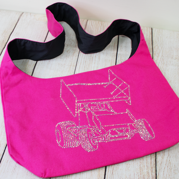 Sprint Car Rhinestone Sling Bags