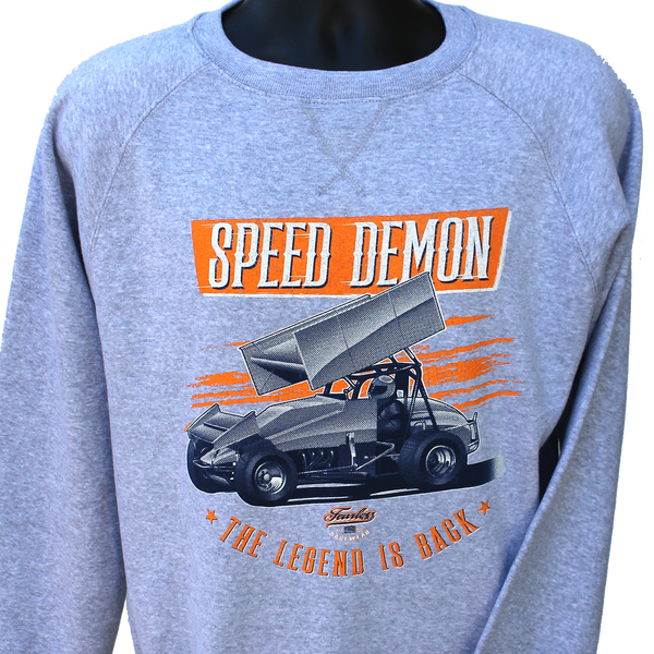 Vintage Speed Demon Sprint Car Hoody's, Crew, Long Sleeve & T's - Orange Print