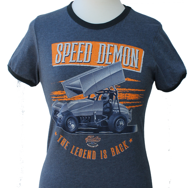 Vintage Speed Demon Sprint Car Hoody's, Crew, Long Sleeve & T's - Orange Print