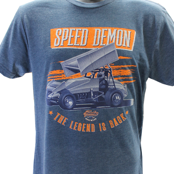 Vintage Speed Demon Sprint Car Hoody's, Crew, Long Sleeve & T's - Orange Print