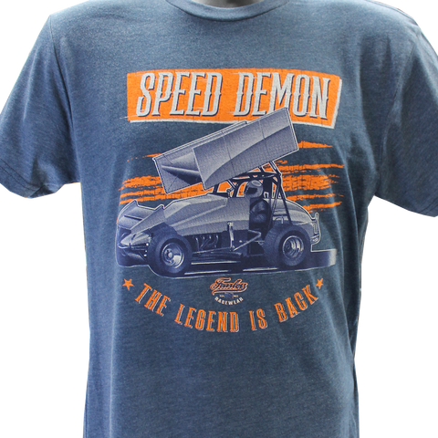 Vintage Speed Demon Sprint Car Hoody's, Crew, Long Sleeve & T's - Orange Print