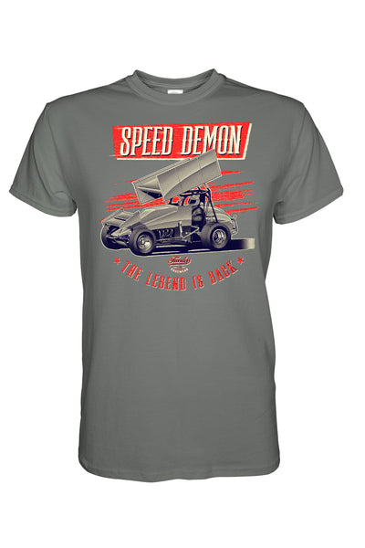 Vintage "Speed Demon" Sprint Car Tees, Long Sleeves & Hoodies - Red Print