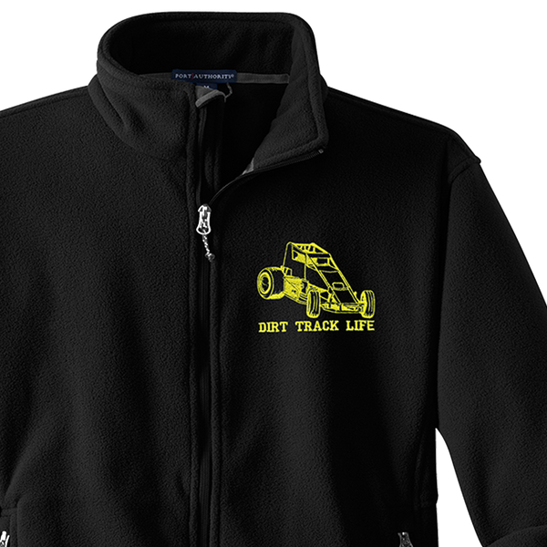 Dirt Track Life Embroidered Youth Fleece Jacket - Black or Pink - Choose your Car!