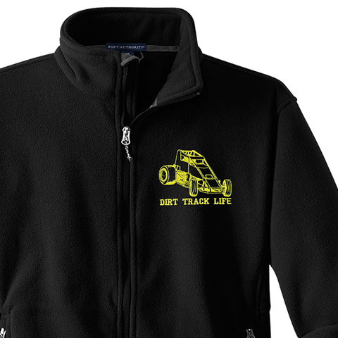 Dirt Track Life Embroidered Youth Fleece Jacket - Black or Pink - Choose your Car!